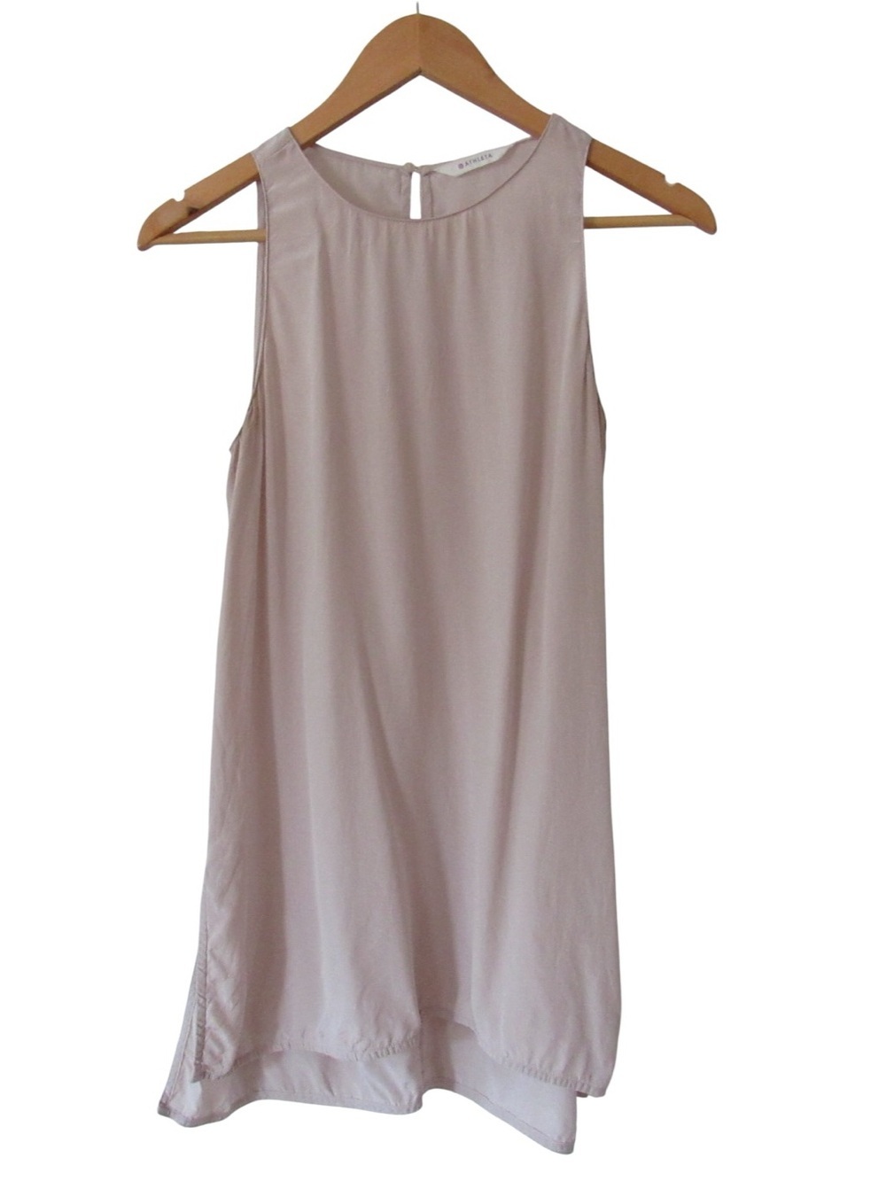 Athleta Washable Silk Slit Cya Tank Top XS Blush Pink Athleisure Minimalist